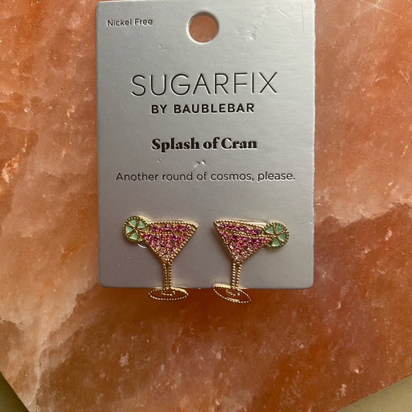 “New”SUGARFIX  by baublebar splash of cran studded nickel free earrings - Picture 2 of 8
